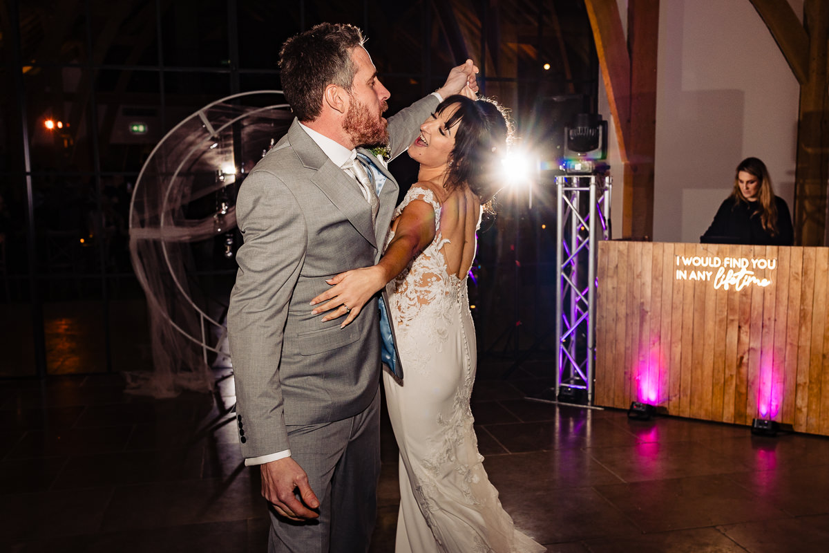twilight wedding The Post Barn fairy lights evening reception